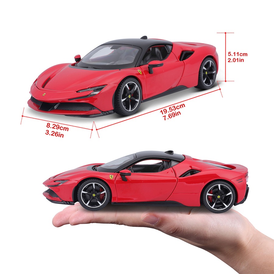 Maisto Race & Play 1:24 Ferrari SF 90 Stradale Hybrid Model Car Kids Toy 3y+
