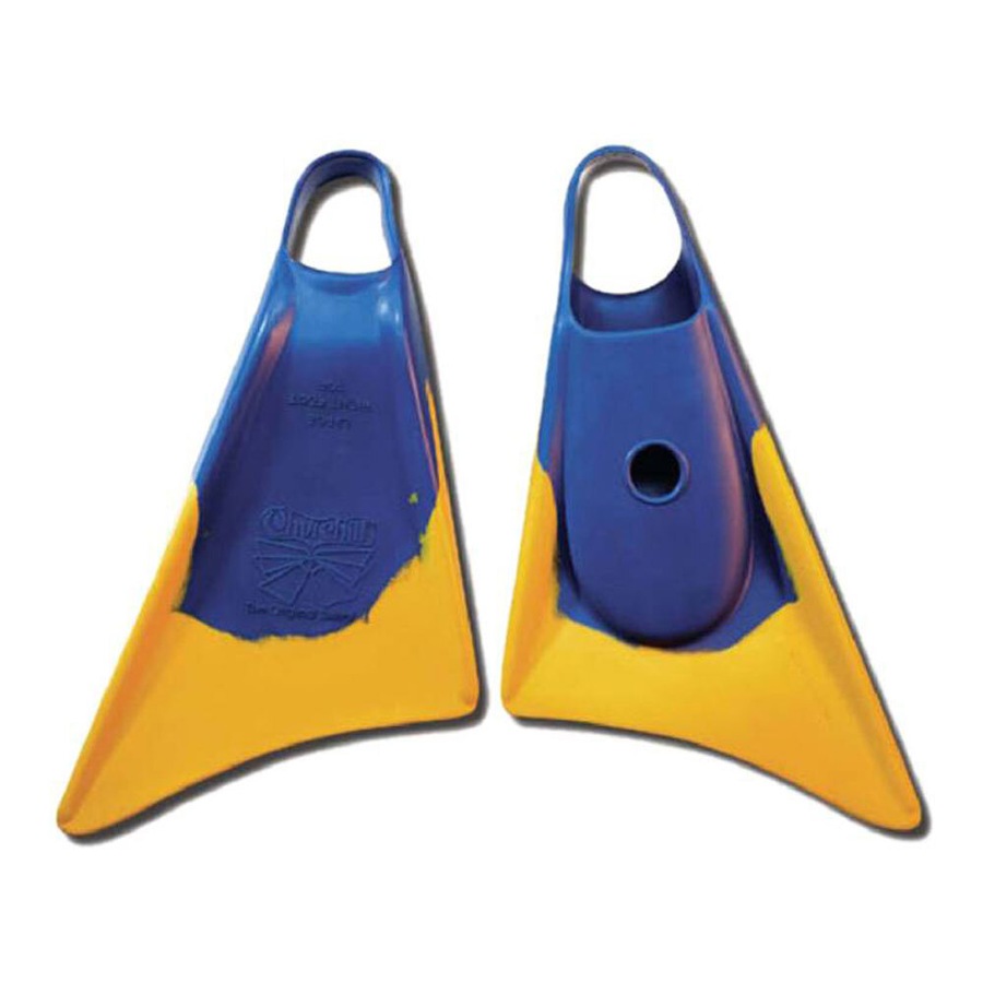 Makapuu Scuba Swimming Fin US 5-6.5 Small Rubber Training Flippers Blue/Yellow