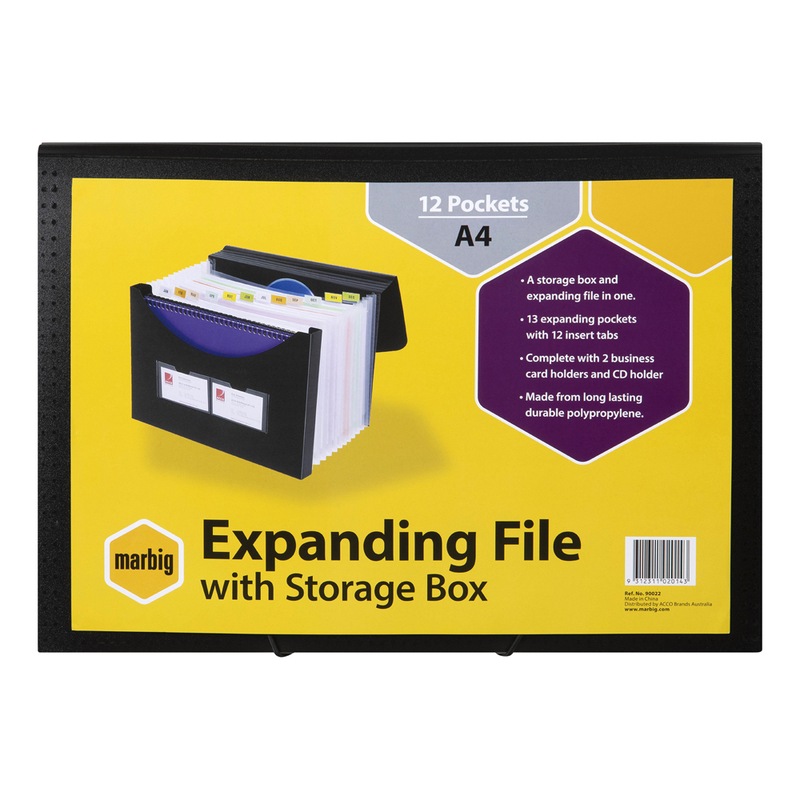 Buy Marbig Expanding File w/ Extra Storage Box/Document Filling ...