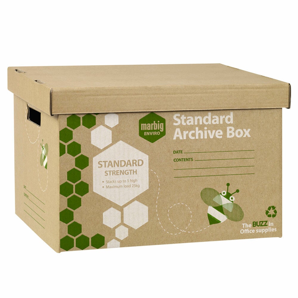 Marbig Standard Archive Documents/Files Storage Cardboard Box for Moving w/ Lid