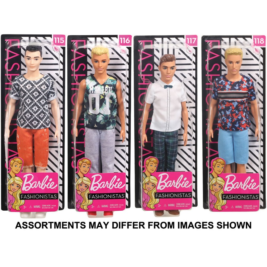 Mattel Barbie Fashionistas Modern Ken Male Dolls Figure 30cm Assorted 3y+