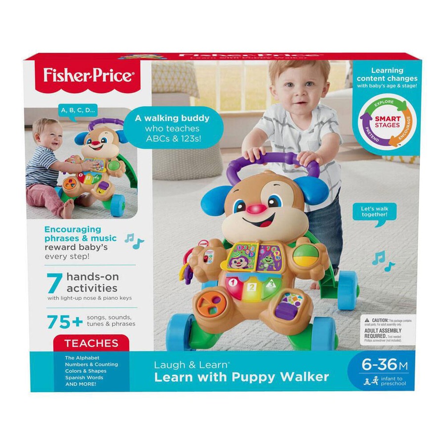 Buy Mattel Fisher Price Laugh & Learn Baby Push Walker Toy 48x40cm ...