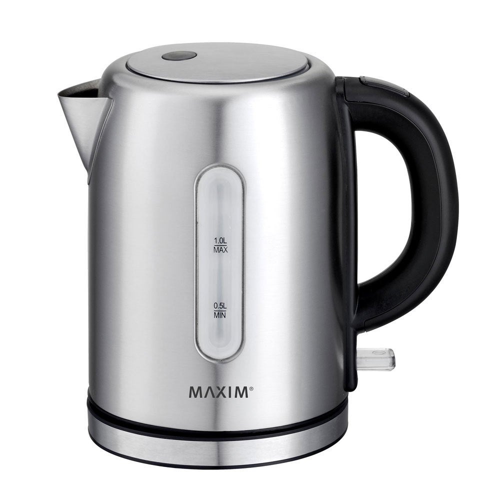 Maxim 1L Small Stainless Steel 2200W Electric Cordless Kettle Jug Water Boiler