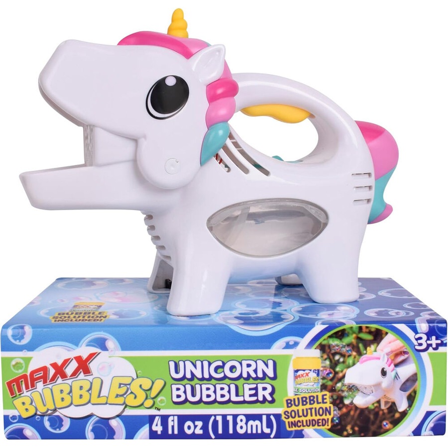 Maxx Bubbles Handheld Unicorn Bubble Blower w/Music Kids Outdoor Play Toy 3+