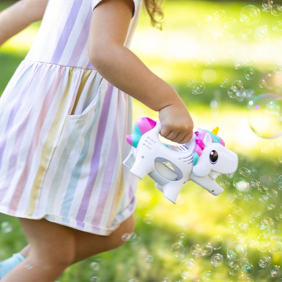 Maxx Bubbles Handheld Unicorn Bubble Blower w/Music Kids Outdoor Play Toy 3+