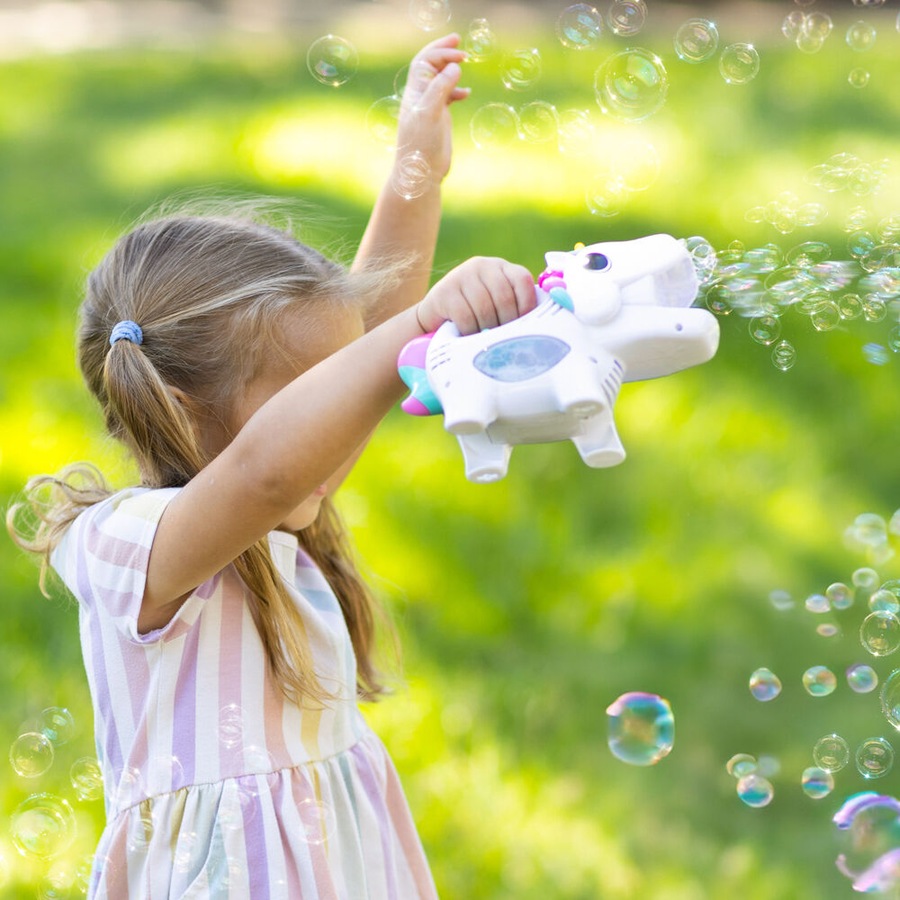 Maxx Bubbles Handheld Unicorn Bubble Blower w/Music Kids Outdoor Play Toy 3+