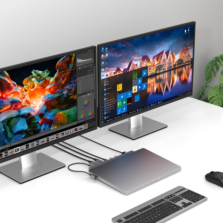 Mbeat D12 Multi-Port Dual HDMI 4K USB-C Compact Portable Docking Station