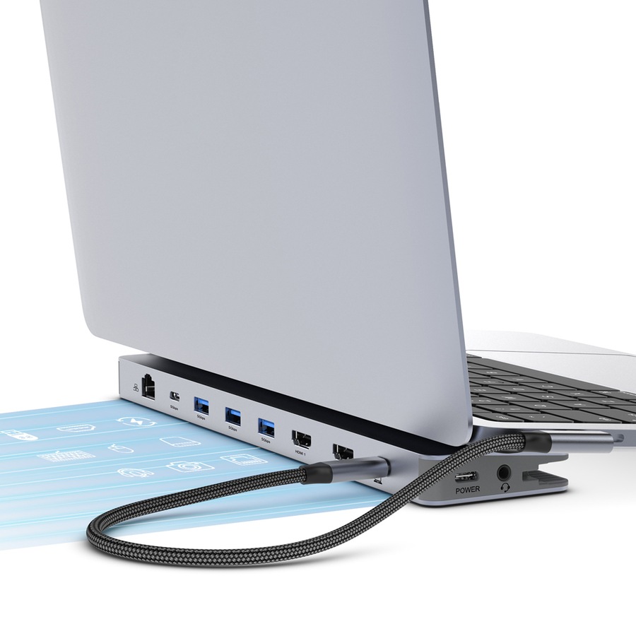 Mbeat D12 Multi-Port Dual HDMI 4K USB-C Compact Portable Docking Station