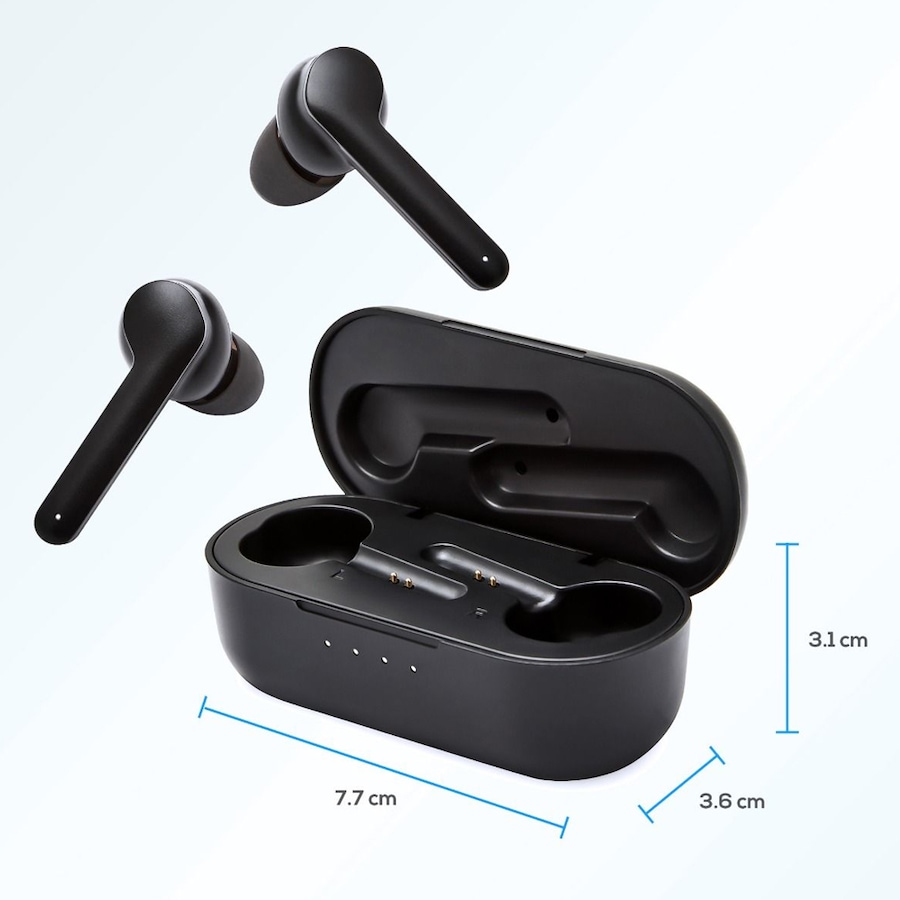 Mbeat E2 True Wireless Earphone Bluetooth Earbuds w/ Charging Case f/ Phones BLK