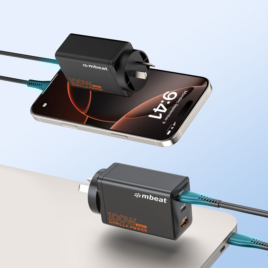 Mbeat Gorilla Power High-Speed Charging 100W Gan II USB-C Charging Plug