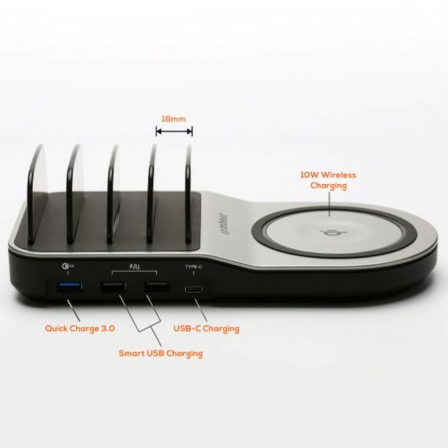 mbeat Gorilla Power Multi-Device/Phone Qi Wireless/USB-C/USB-A Charging Dock