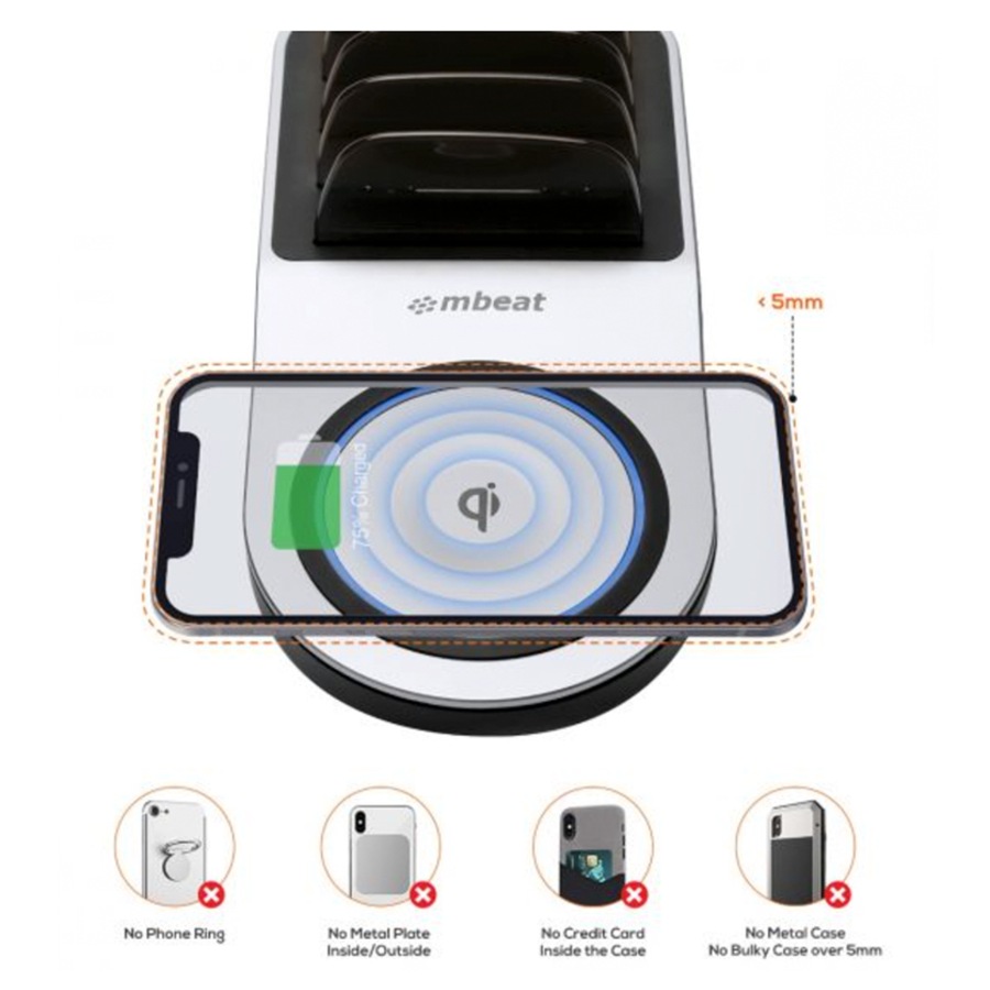 mbeat Gorilla Power Multi-Device/Phone Qi Wireless/USB-C/USB-A Charging Dock