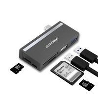 Mbeat Essential UCH 27 Hub Adapter USB-C to USB-A 3.0 SD/TF Card Reader f/Laptop