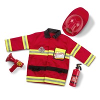 Melissa & Doug Fire Chief Pretend Role Play Costume Set Kids/Children 3-6y Red