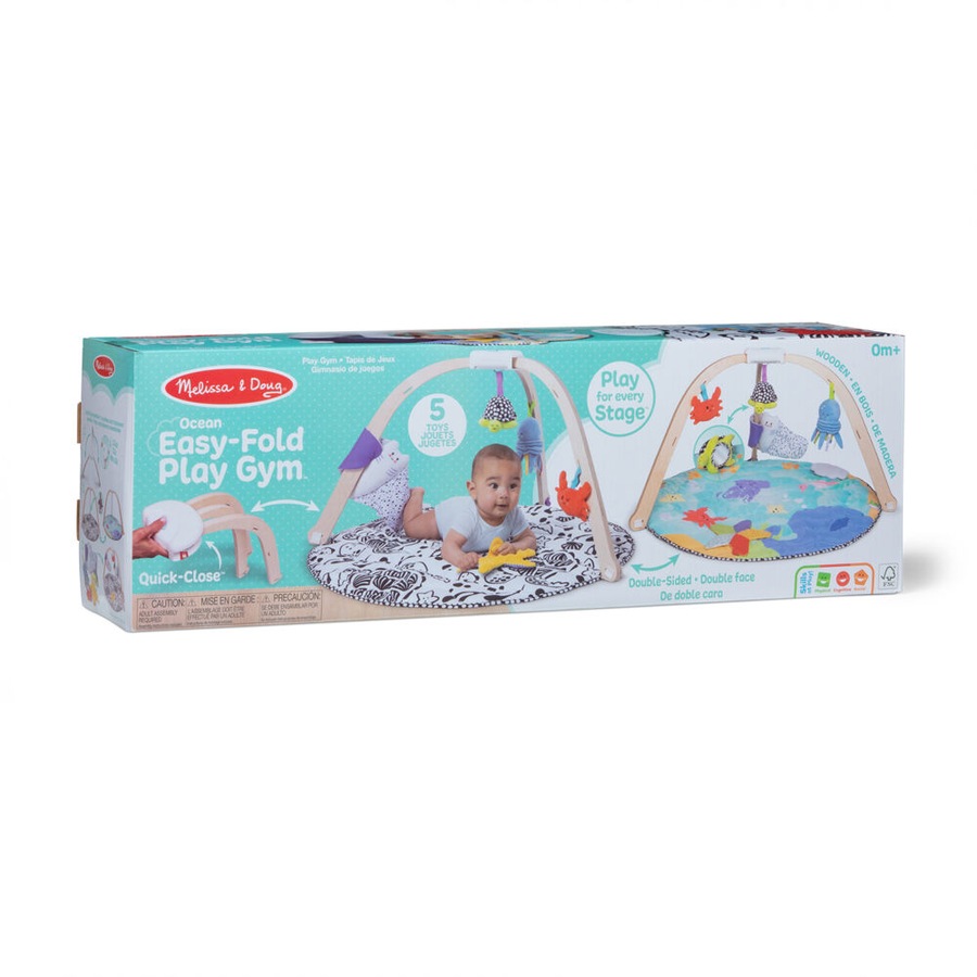 Melissa & Doug Ocean Oasis 77.6cm Easy Fold Baby Activity Play Gym Mat 0m+