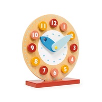 Mentari Teaching Clock Kids/Children Educational Play 20x21cm Wooden Toy 3y+