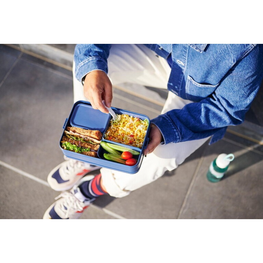 Mepal Bento Lunchbox Food Storage w/Fork Take A Break Large 1.5L Nordic Black