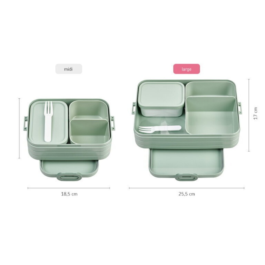 Mepal Bento Lunchbox Food Storage w/ Fork Take A Break Large 1.5L Nordic Sage
