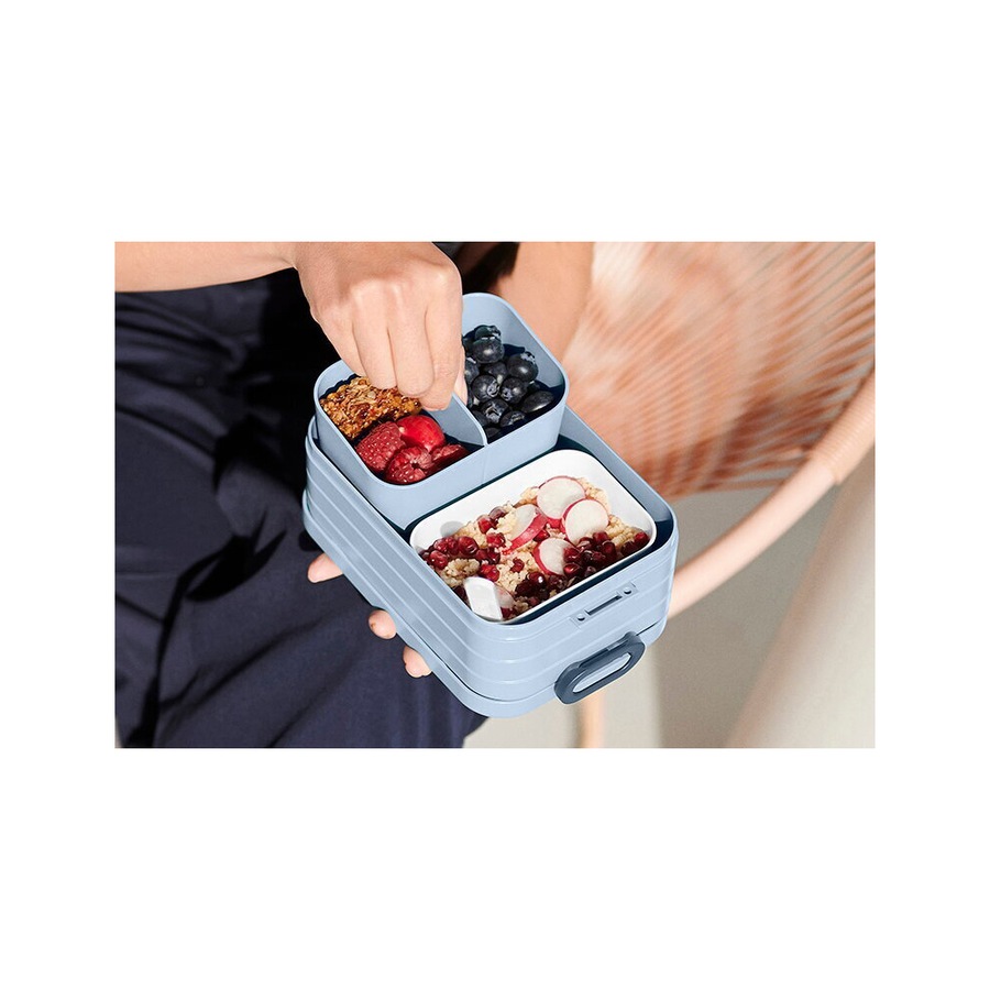 Mepal Bento Lunchbox Food Storage w/ Fork Take A Break Midi 900ml Nordic Blue