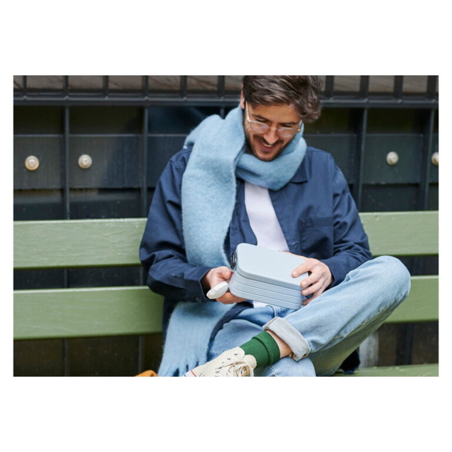 Mepal Bento Lunchbox Food Storage w/ Fork Take A Break Midi 900ml Nordic Blue