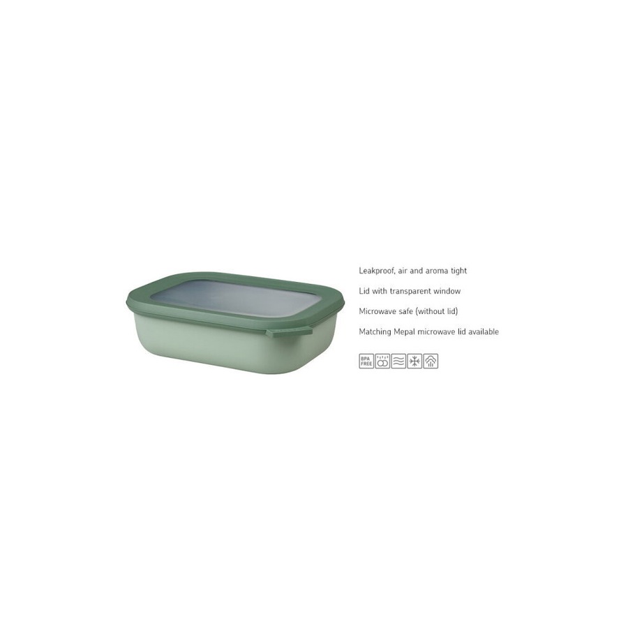 Mepal Multi Cirqula Food Bowl Container w/ Lid Rectangle 1L/34oz Nordic White