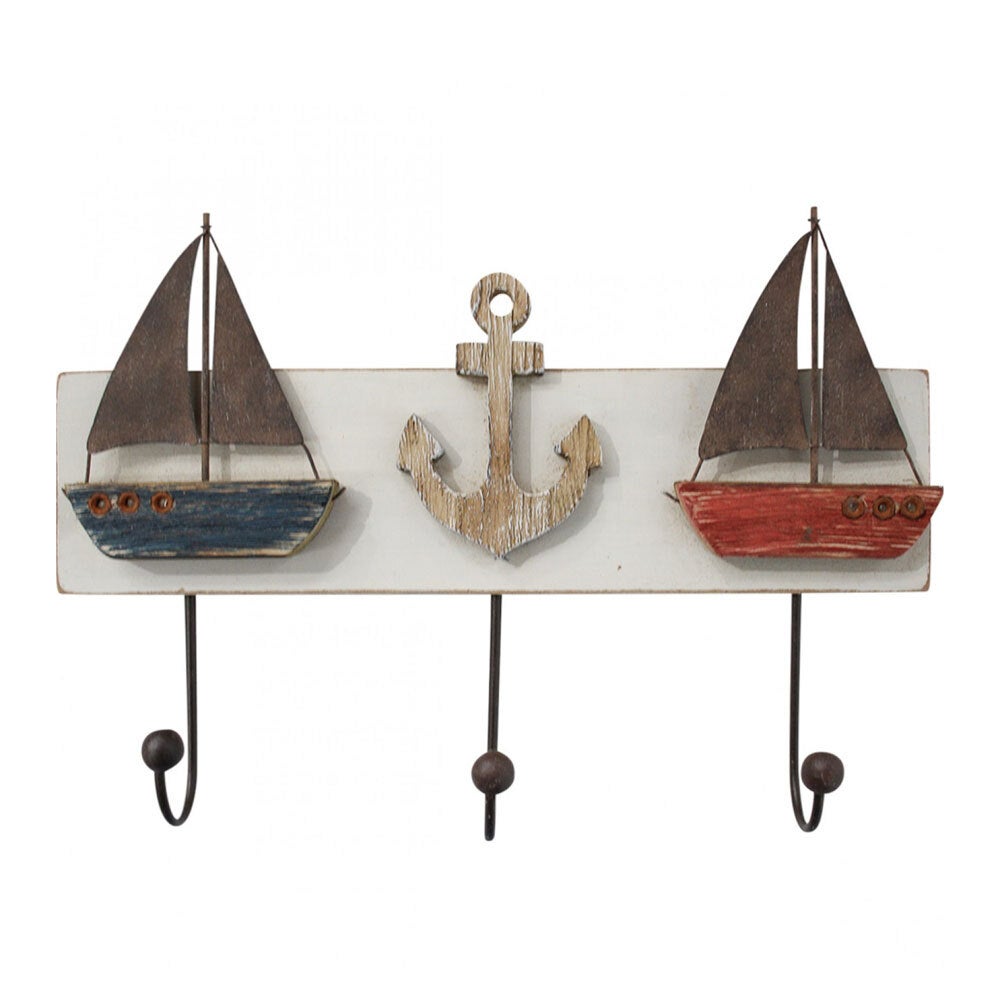 Metal/Wood 28.5cm Boat/Anchor Hooks Home Decor/Decoration Clothing/Towel Storage
