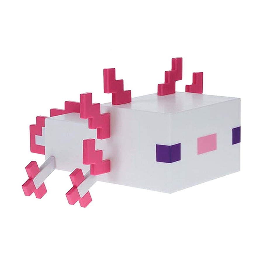 Minecraft Axolotl Fun & Colourful Glowing Desk Bedside Light/Lamp 21cm 6y+