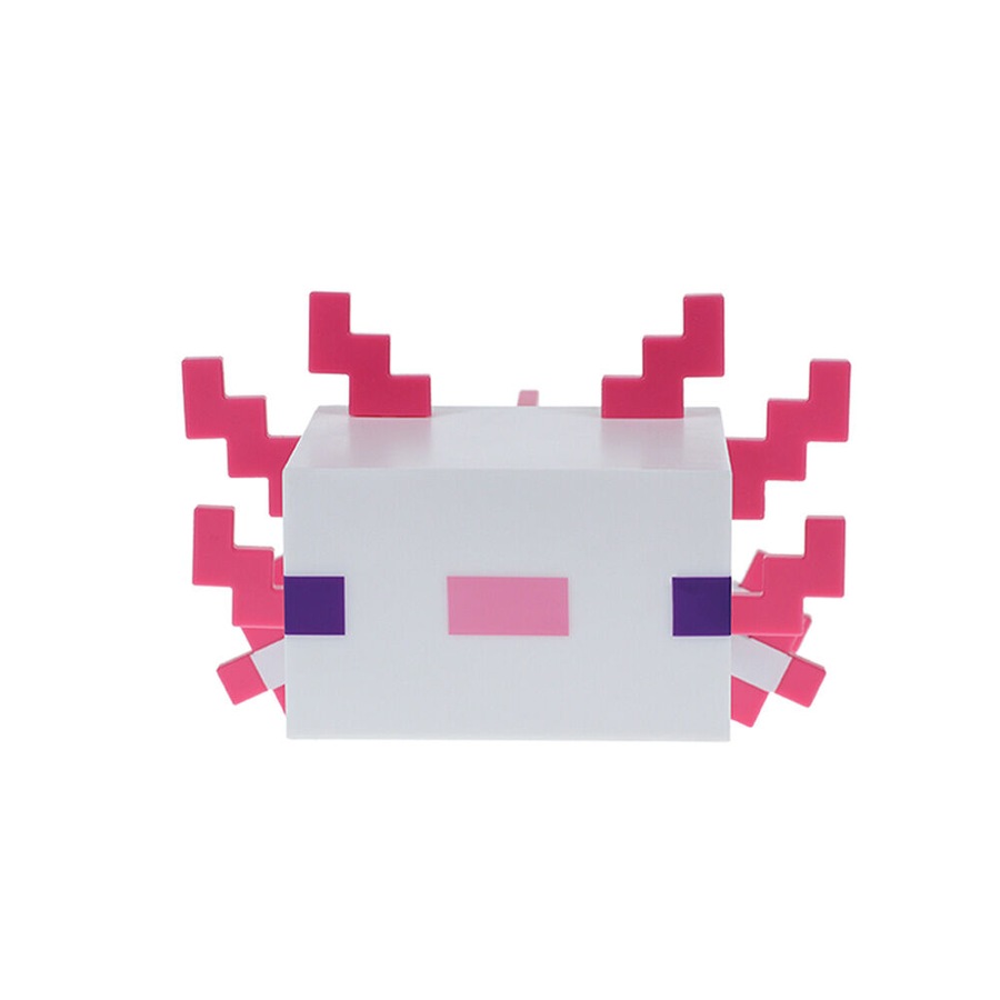 Minecraft Axolotl Fun & Colourful Glowing Desk Bedside Light/Lamp 21cm 6y+