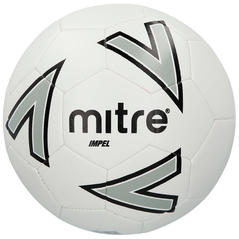 Mitre Impel 2018 Size 5 Stitched PVC 30 Panel Soccer/Football Training Ball WHT