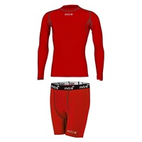 Mitre Neutron Base Layer Compression Shorts/Top Kids Size MY Age 8-10y Scarlet