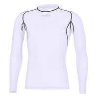 Mitre Neutron Base Layer White Compression LS Top Size MY 8-10y Kids Sportswear
