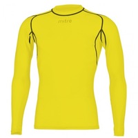 Mitre Neutron Base Layer Yellow Compression LS Top Size SY 5-7y Kids Sportswear