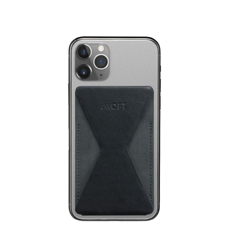 Moft X Universal/Portable Phone Stand w/ Cards RFID Protection Holder Black