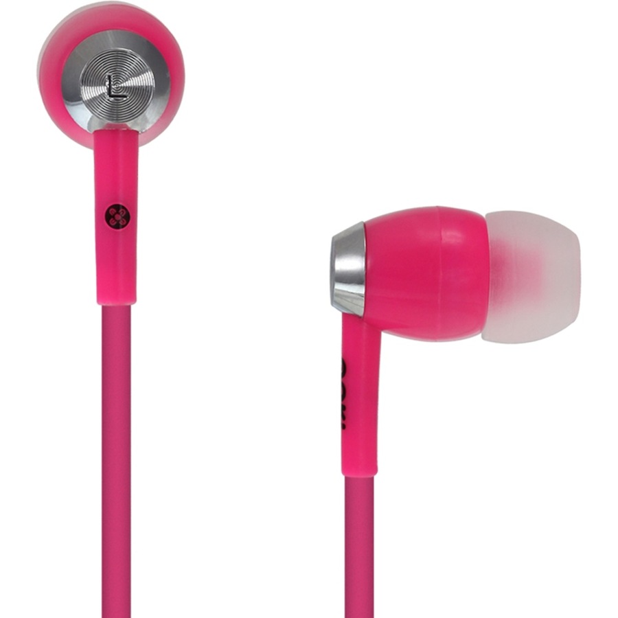 Moki Lightweight 3.5mm Wired Hyperbuds Earphones 95dB 120cm Pink