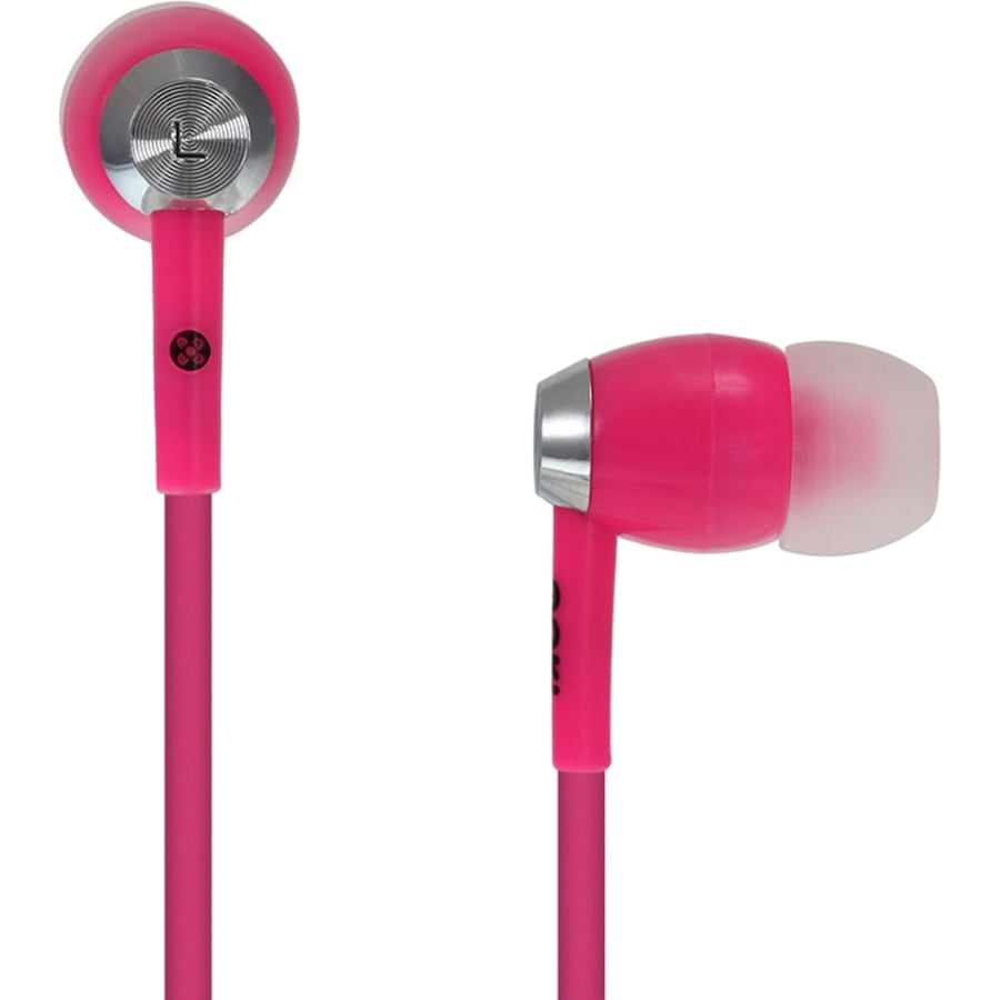 Moki Lightweight 3.5mm Wired Hyperbuds Earphones 95dB 120cm Pink