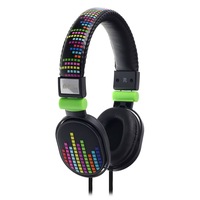 Moki Popper Children/Kids Headphones Over Ear Cup Stereo Headband Levels Black