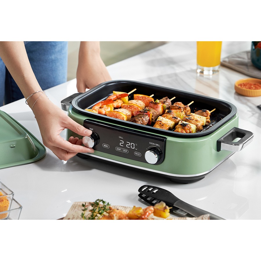 Morphy Richards 1600W Digital N-Stick Multifunction Electric Cooker Pot/Pan GRN