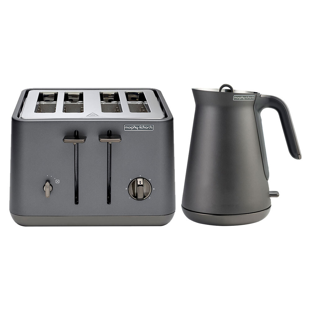 scandi titanium aspect kettle and 4 slice toaster set