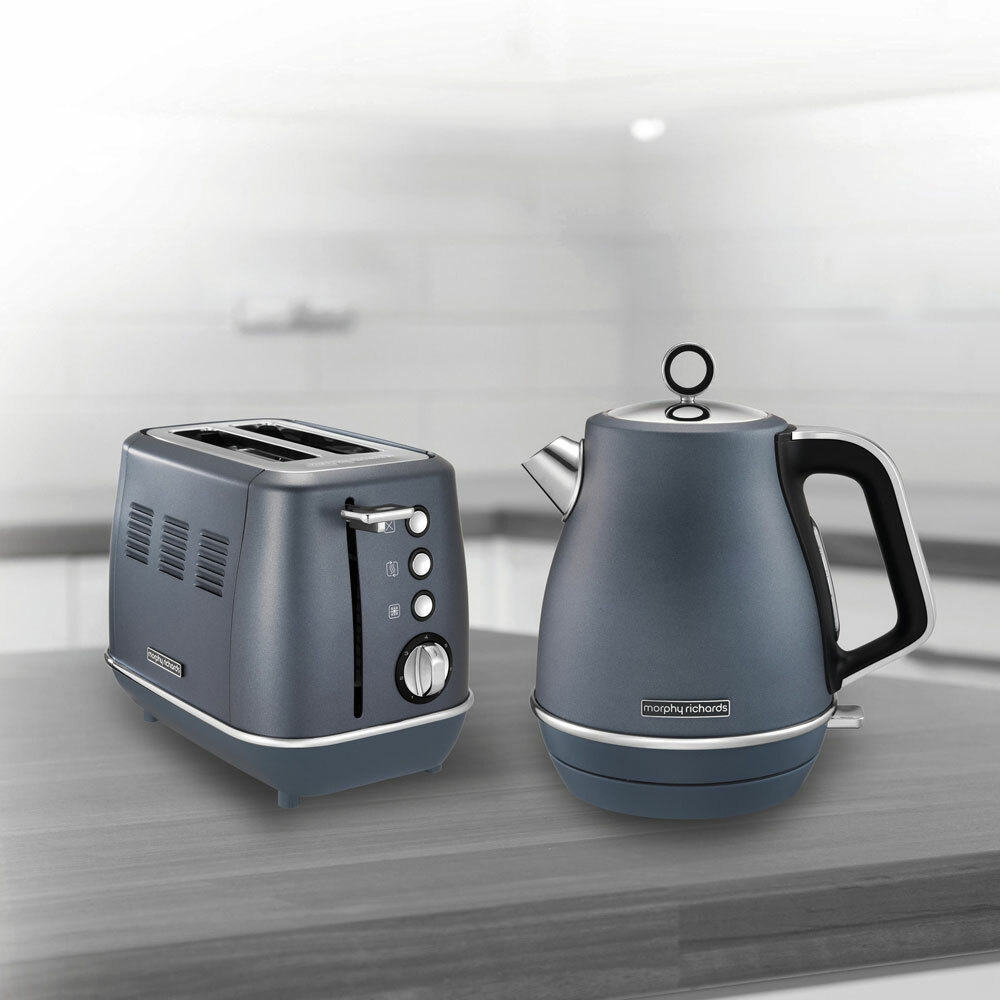 morphy richards evoke toaster steel blue