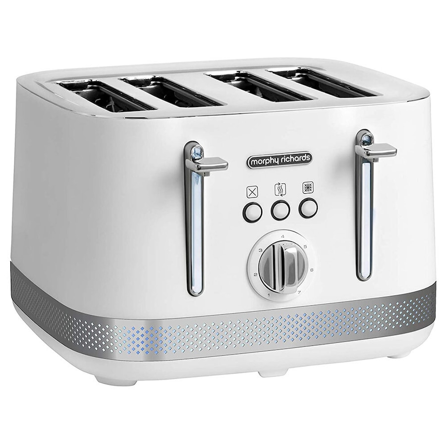 Morphy Richards Illumination Bread Toaster 4 Slice Electric 2 Wide Slots White