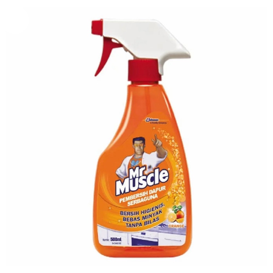 6PK Mr. Muscle Spray Kitchen Cleaner Disinfectant Grease Remover 500ml Orange