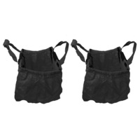 2PK Multi Purpose Clip + Carry Bag for Shopping Trolley Waterproof Compact Black