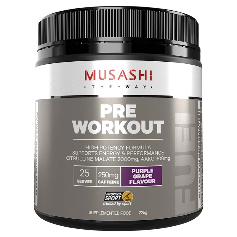 Musashi Pre Workout Powder 225g Energy/Performance Drink Purple Grape