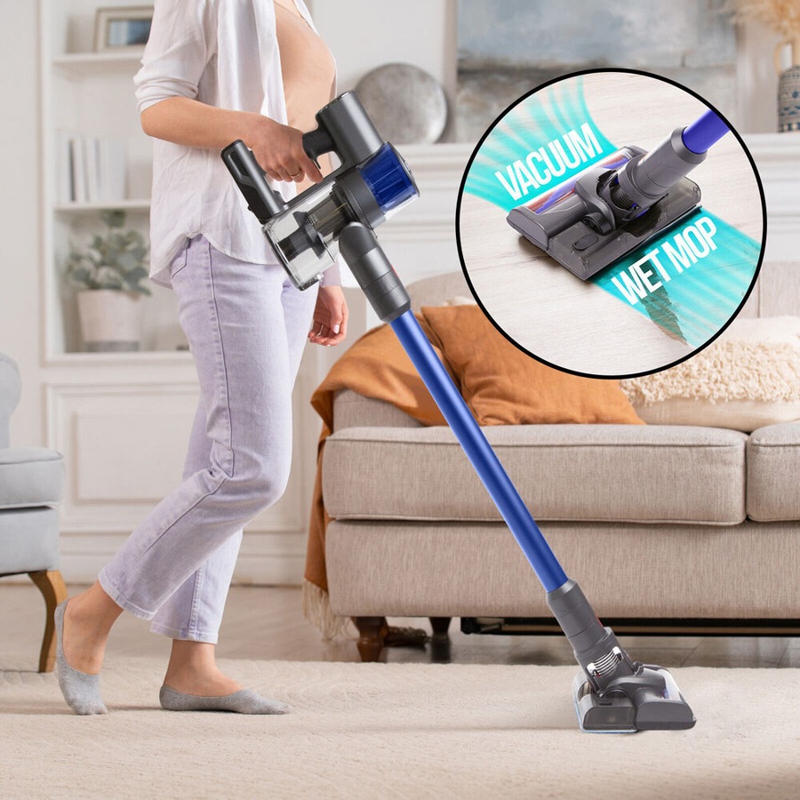 My Genie H20 Pro Wet Mop 2in1 Cordless Stick Vacuum Cleaner 105x4.4cm Blue