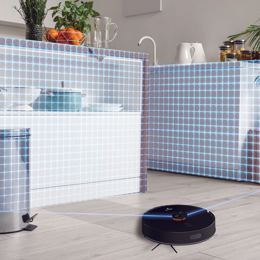 My Genie IQ1000 Self Empty Robotic Vacuum Cleaner w/ Tower Lidar 33.5cm Black
