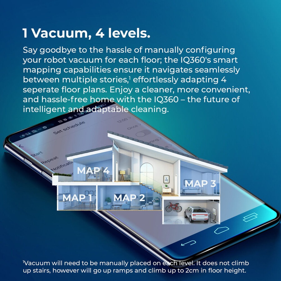 My Genie Laser IQ360 Turbo+ Robotic Smart Home Vacuum Cleaner 31cm White