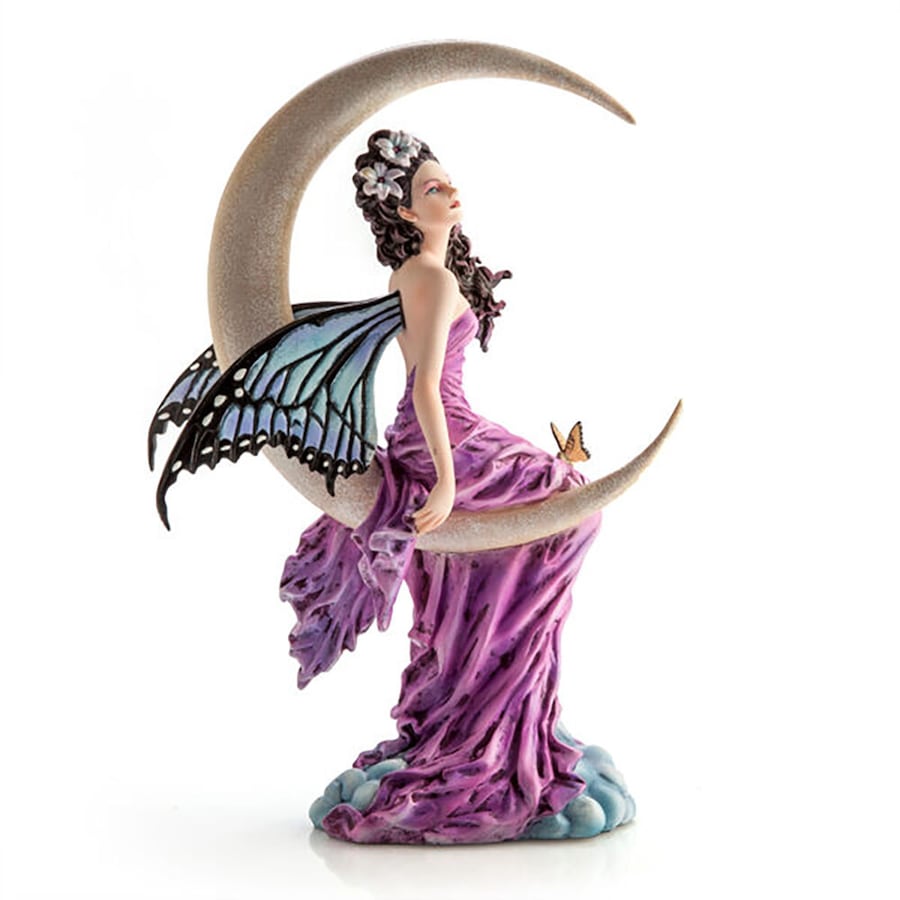 Mystical Worlds Nene Thomas Fairy Figurine Statue Amethyst Moon Decor 29.5cm
