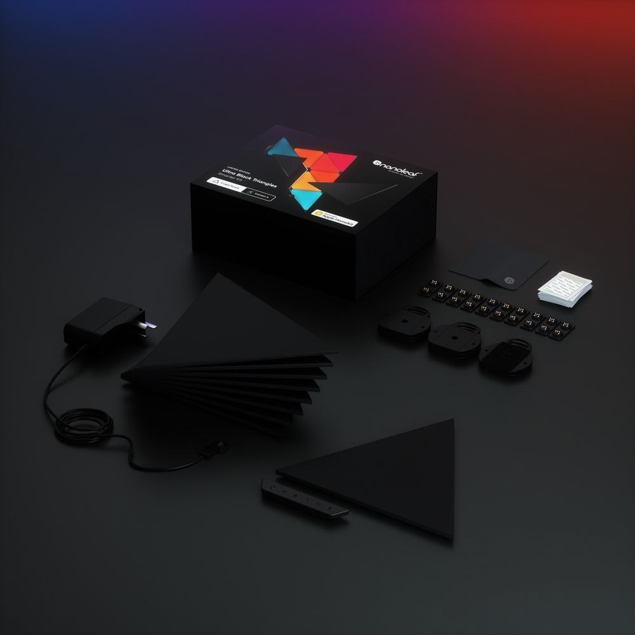 Nanoleaf Shapes Ultra Black Triangles 9 Panels Starter Kit Wall Smart Light