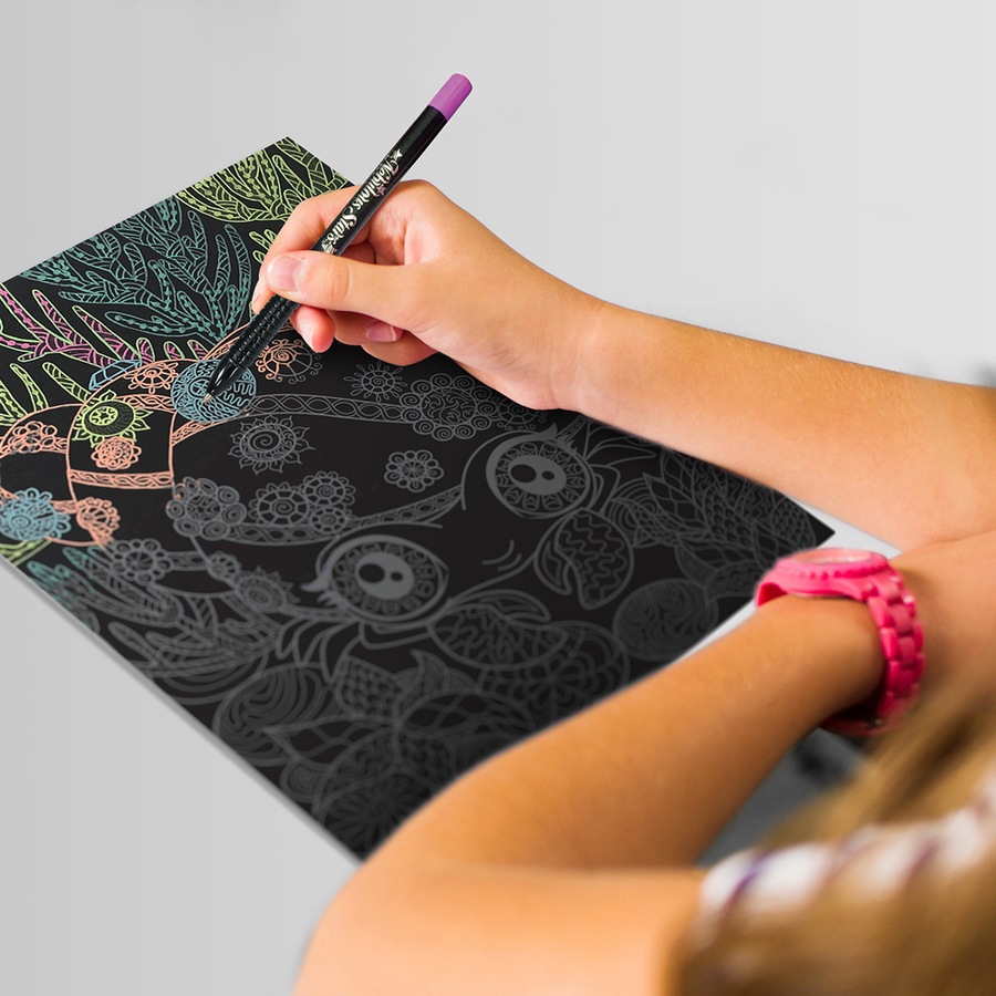 Nebulous Stars Black Pages Colouring Book Art/Craft Activity Set Coralia 7y+