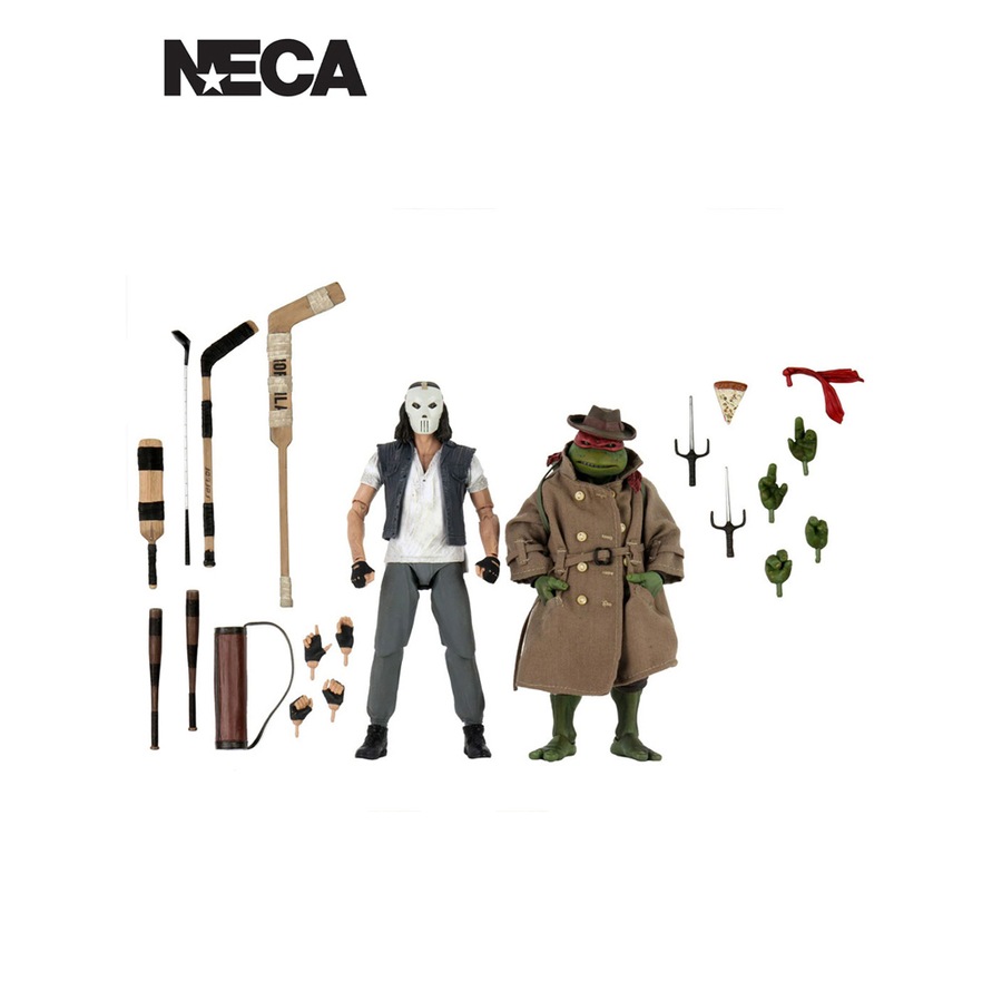 Neca TMNT Disguise 2 Casey Jones & Raphael 7'' Scale Action Figure Play Toy 14+